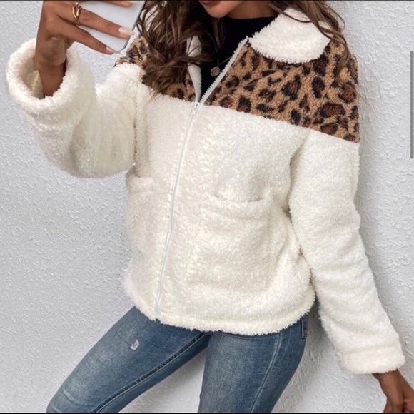 New Leopard Print Teddy coat - Picture 4 of 8